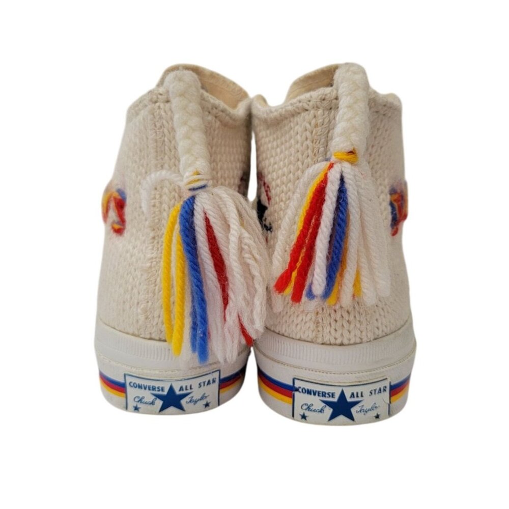 RARE Sneakersnstuff x Converse Chuck Taylor LOVIKKA Cream Knit Wool Hi Top Sz 7W - Picture 5 of 12